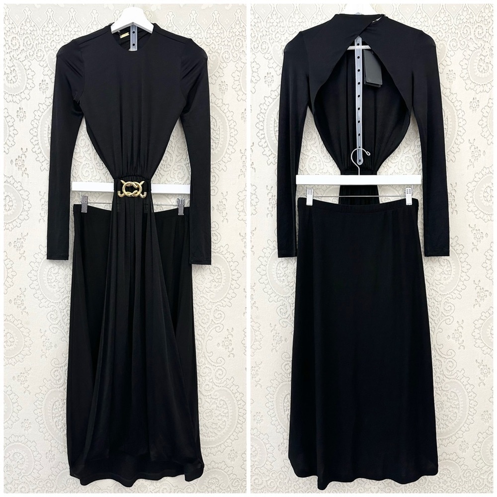 DoDo Bar Or Tina Buckle-Detailed Cutout Crepe Dress - Picture 6 of 16